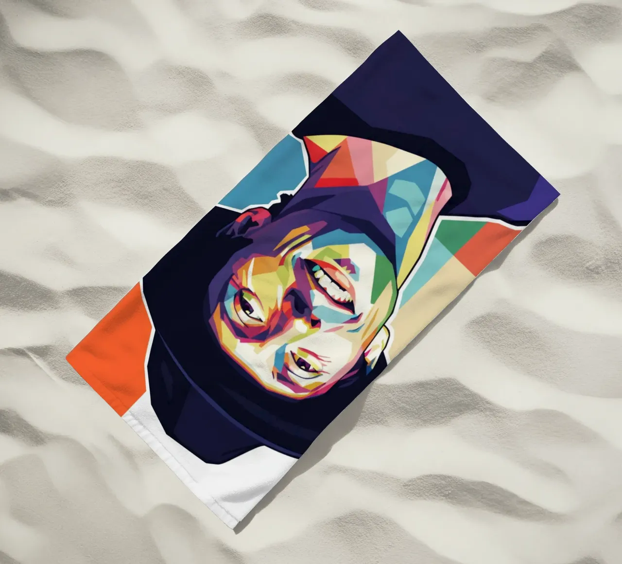 Ritratto pop art di Jason Mraz telo mare da Hantamrata
