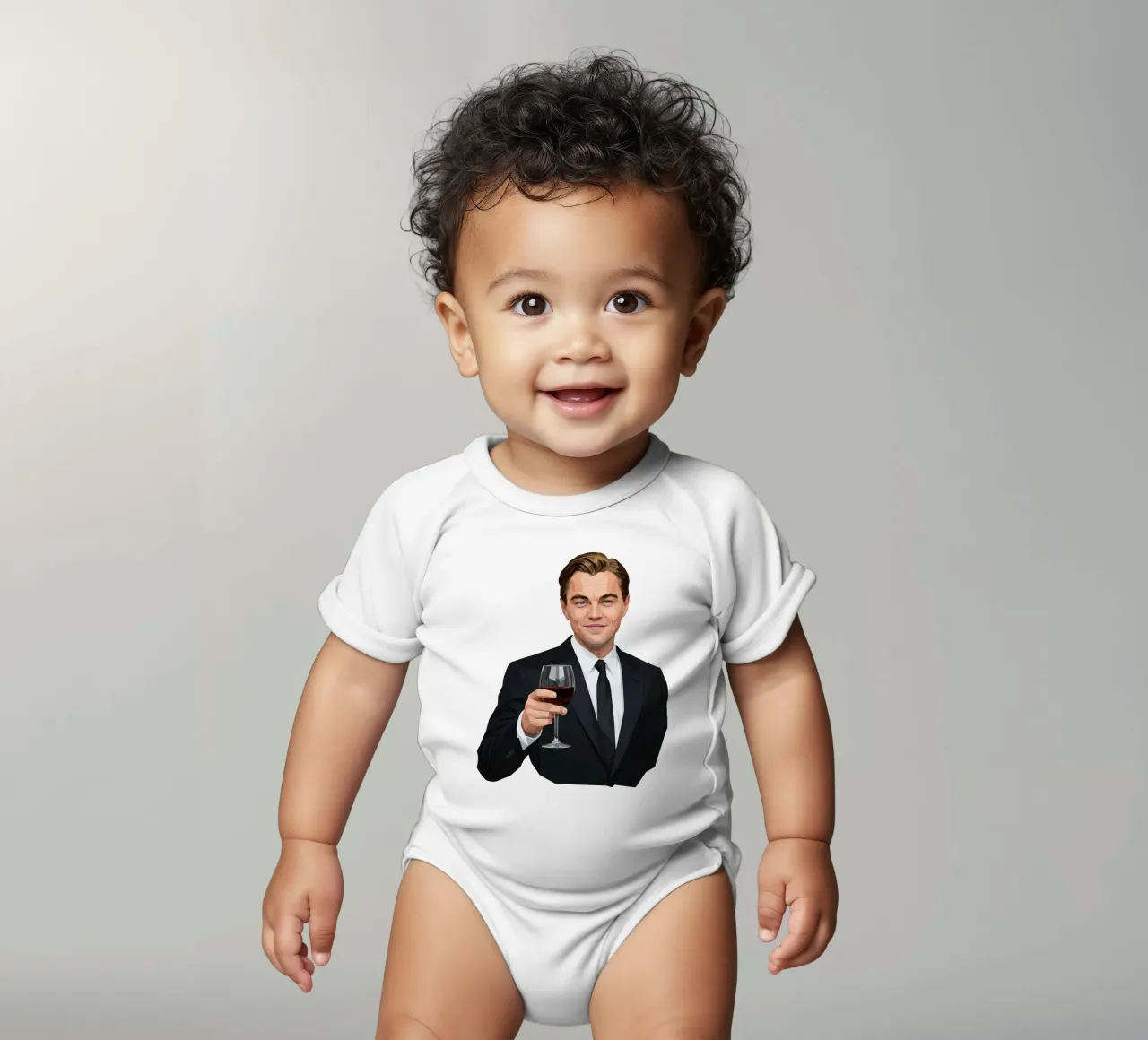 Leonardo dicaprio Lowpoly body neonato maniche corte da Low Profile