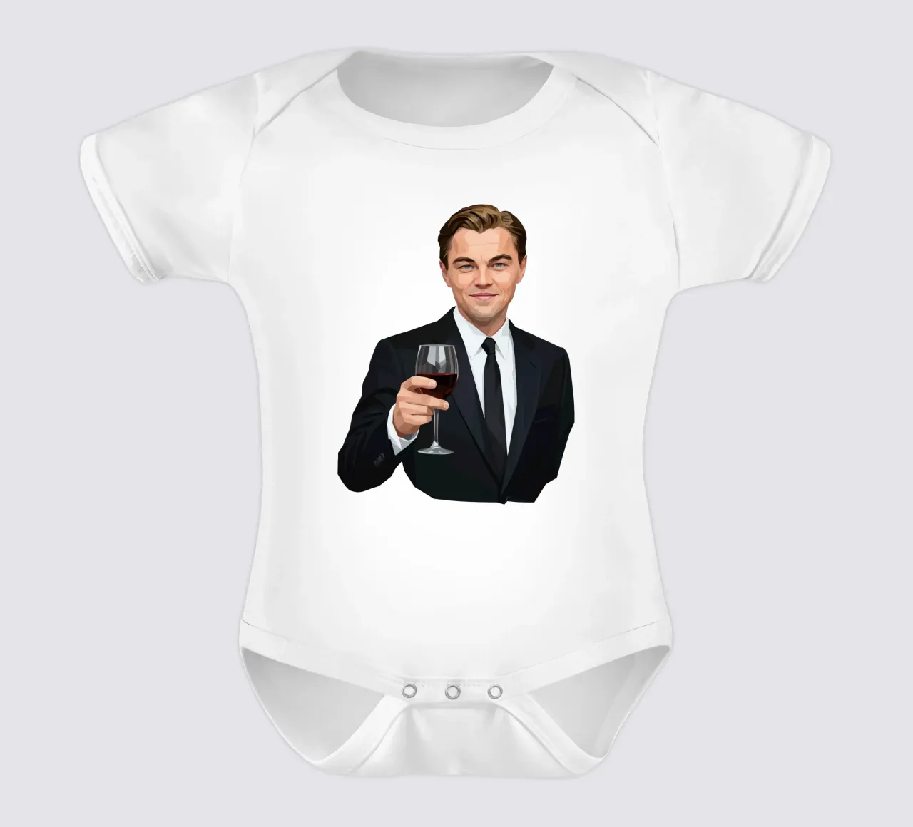 Leonardo dicaprio Lowpoly body neonato maniche corte da Low Profile