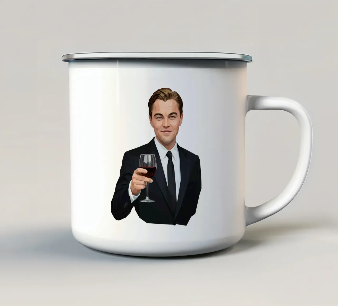 Leonardo dicaprio Lowpoly tazza in smalto da Low Profile
