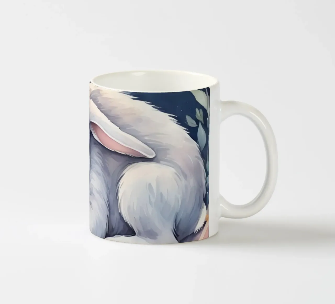 Coniglietto che dorme sulla luna crescente con le stelle tazza in ceramica da DesignDoodle