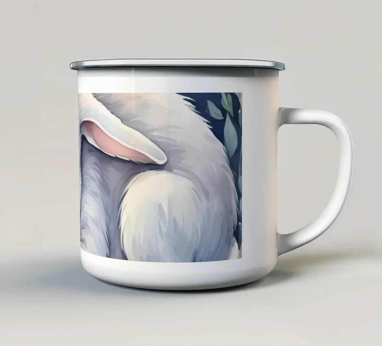 Coniglietto che dorme sulla luna crescente con le stelle tazza in smalto da DesignDoodle