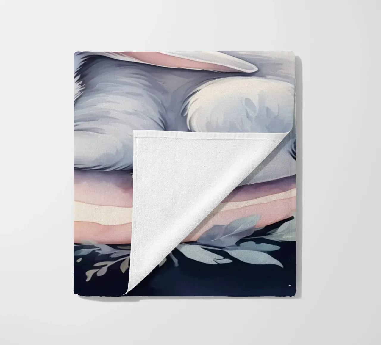Coniglietto che dorme sulla luna crescente con le stelle telo mare da DesignDoodle