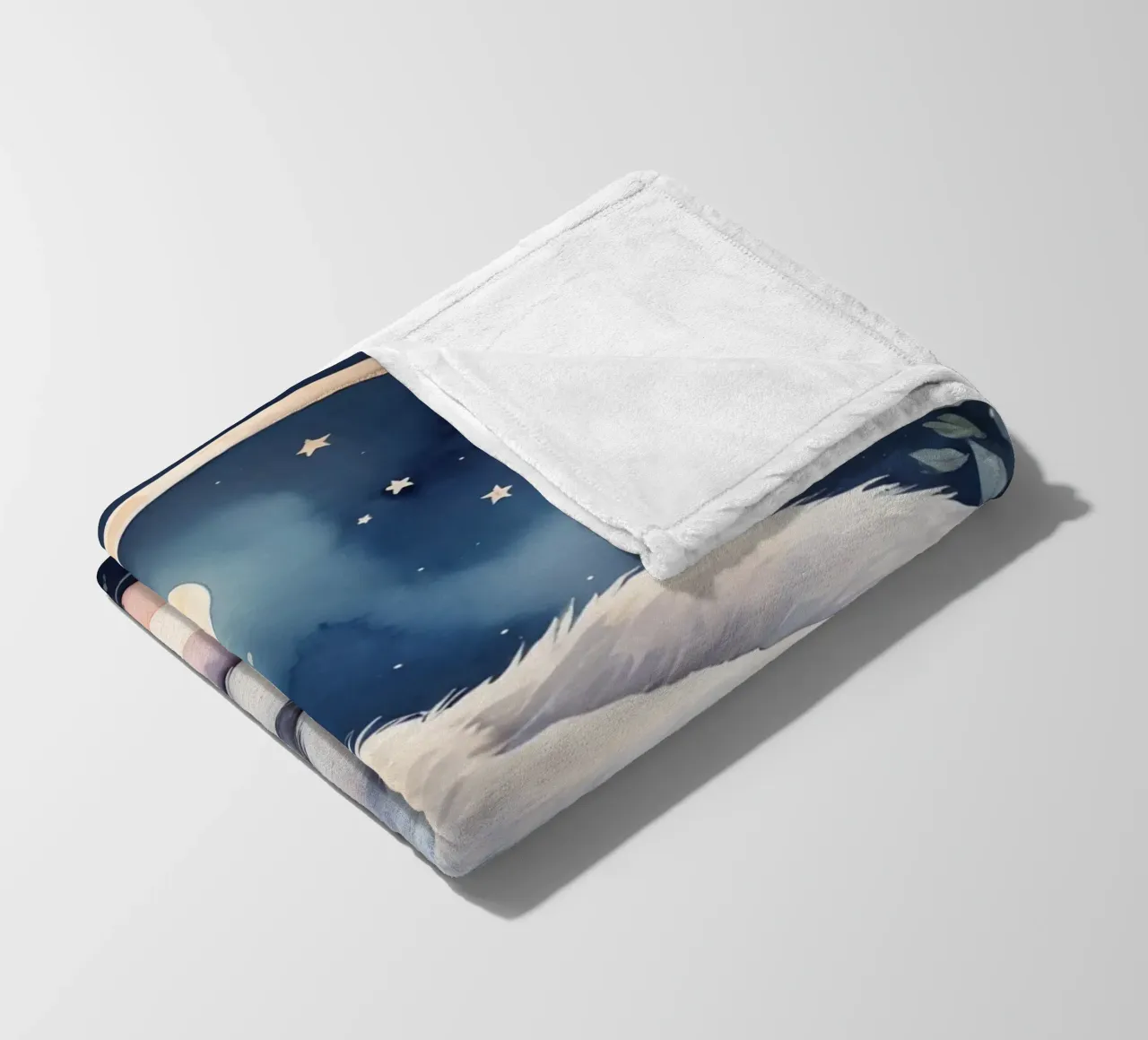 Coniglietto che dorme sulla luna crescente con le stelle coperta in pile da DesignDoodle