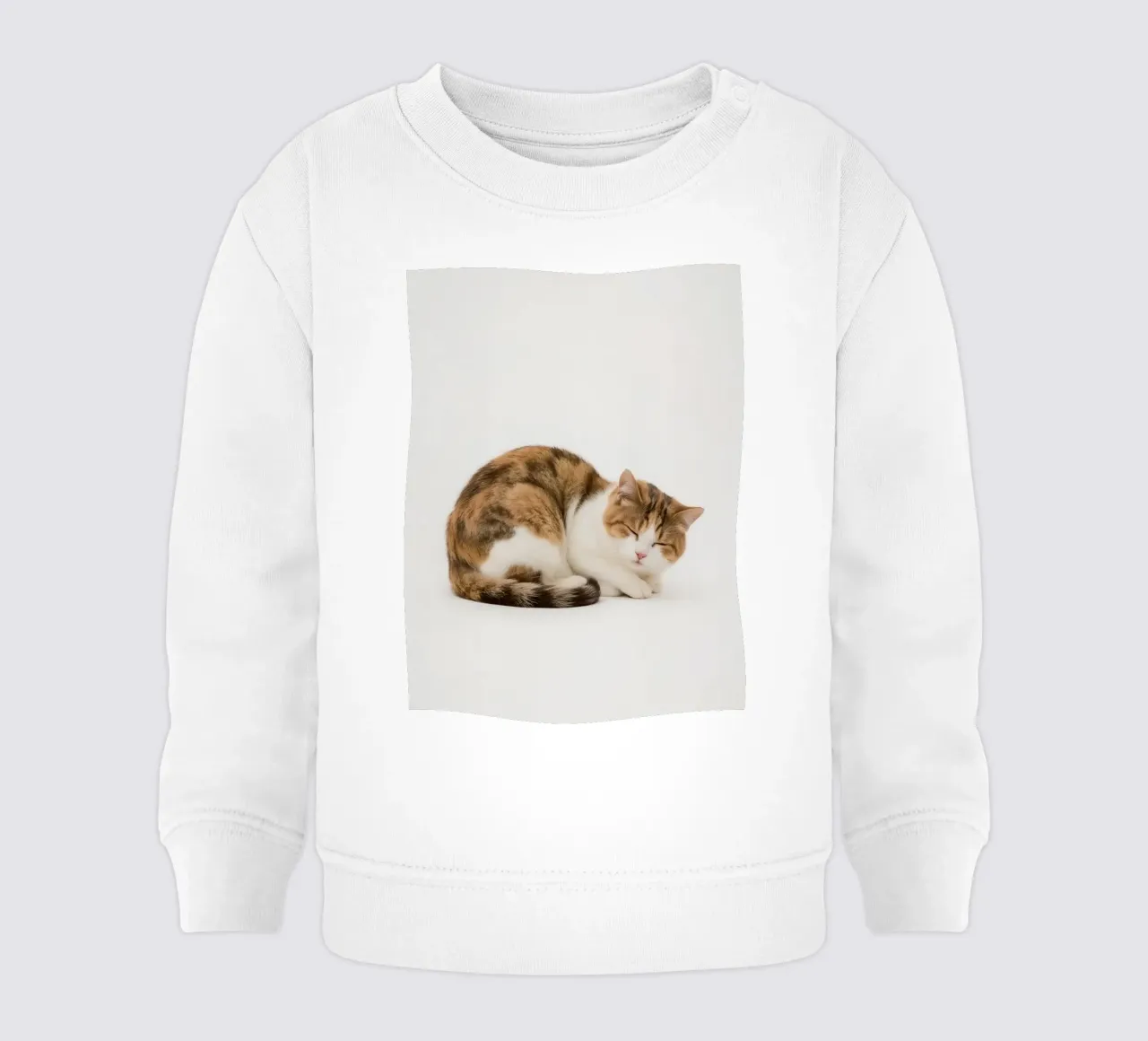 Gatto calico che dorme su sfondo bianco felpa neonato da DesignDoodle