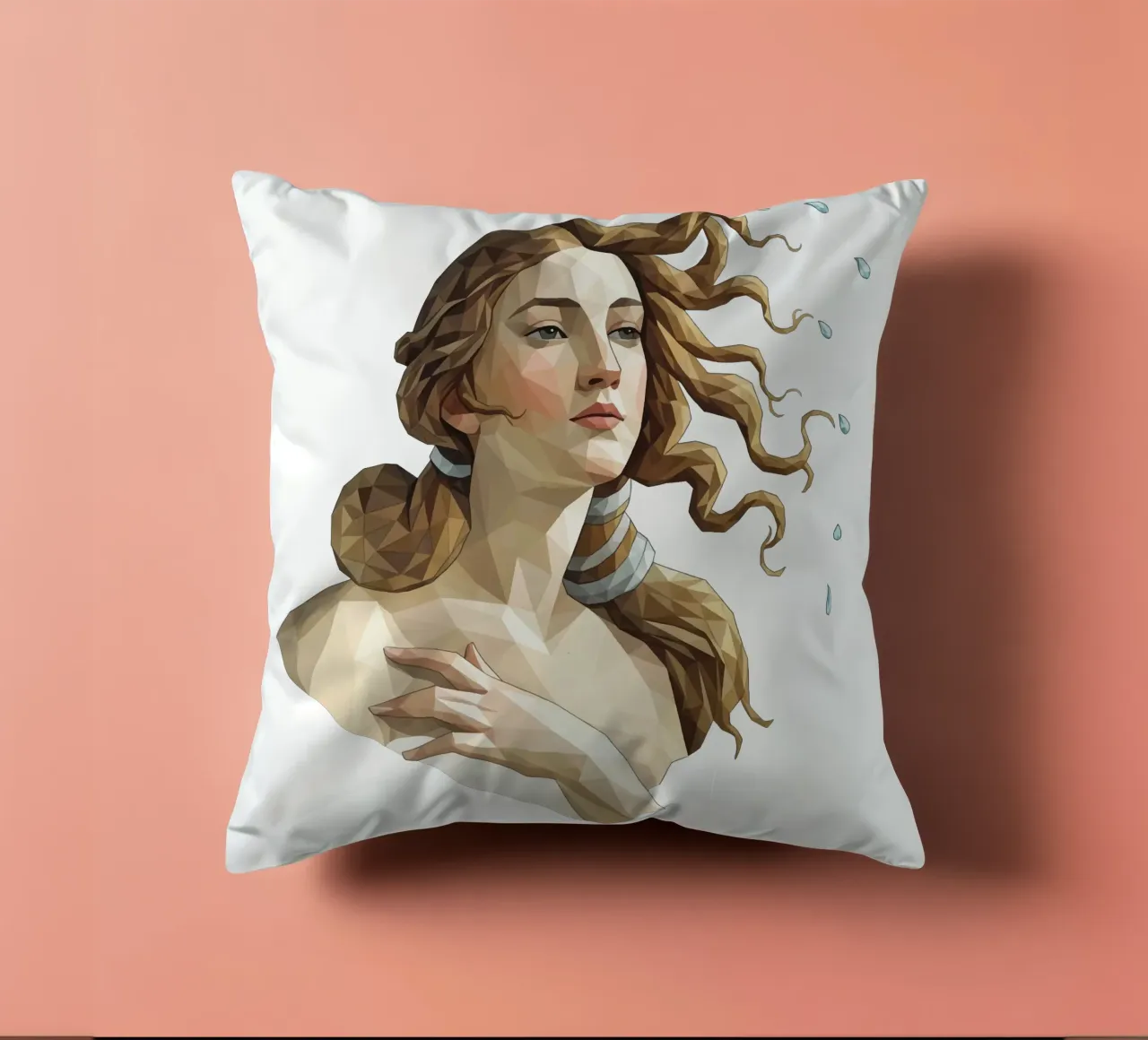 Venus getta i capelli Lowpoly cuscino da Low Profile