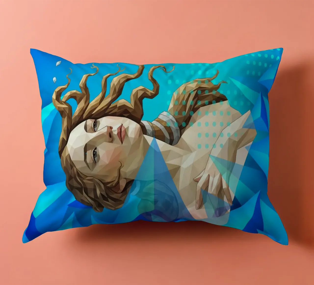 Venus getta i capelli Lowpoly cuscino da Low Profile