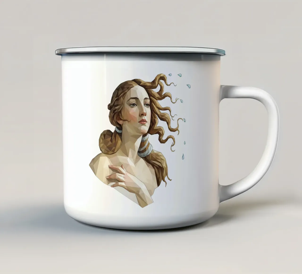 Venus getta i capelli Lowpoly tazza in smalto da Low Profile