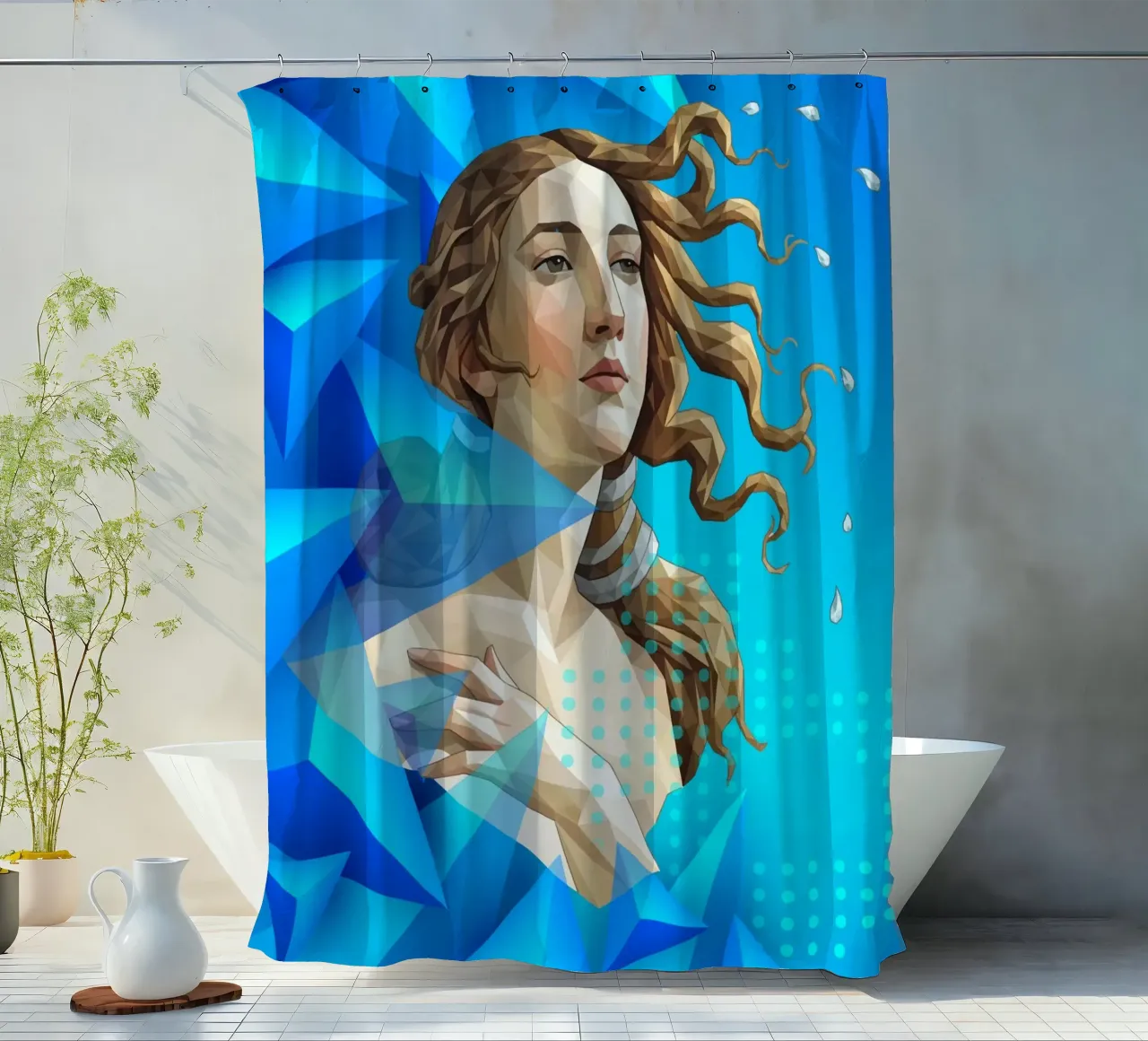 Venus getta i capelli Lowpoly tenda da doccia da Low Profile