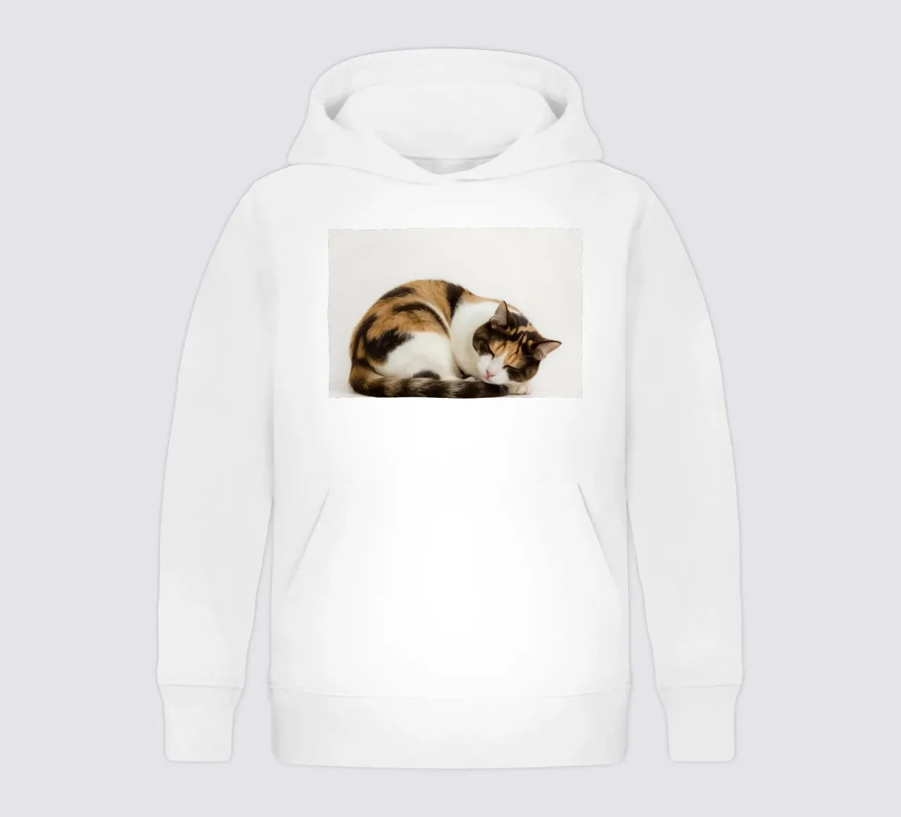 Gatto calico che dorme felpa bambino con cappuccio da DesignDoodle