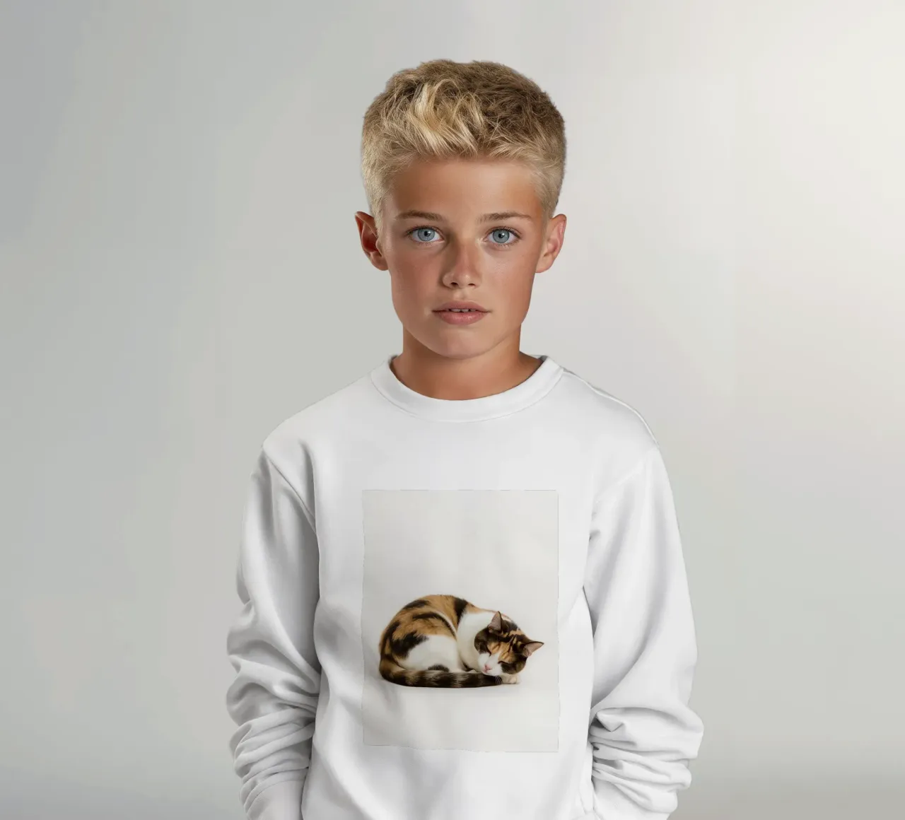 Gatto calico che dorme felpa bambino da DesignDoodle