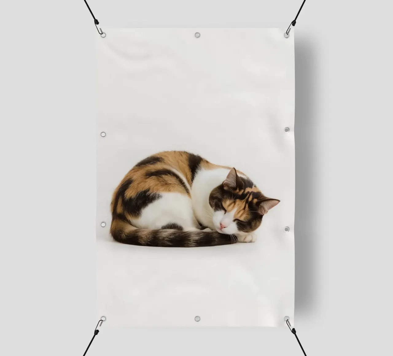 Gatto calico che dorme telo in pvc da DesignDoodle