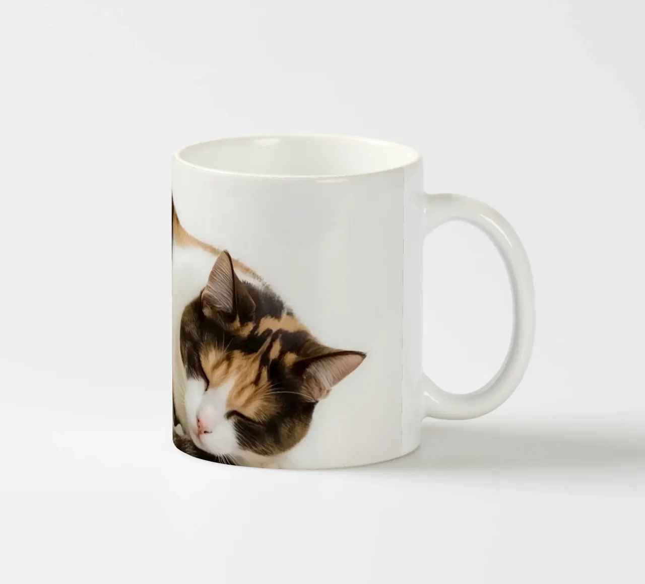 Gatto calico che dorme tazza in ceramica da DesignDoodle
