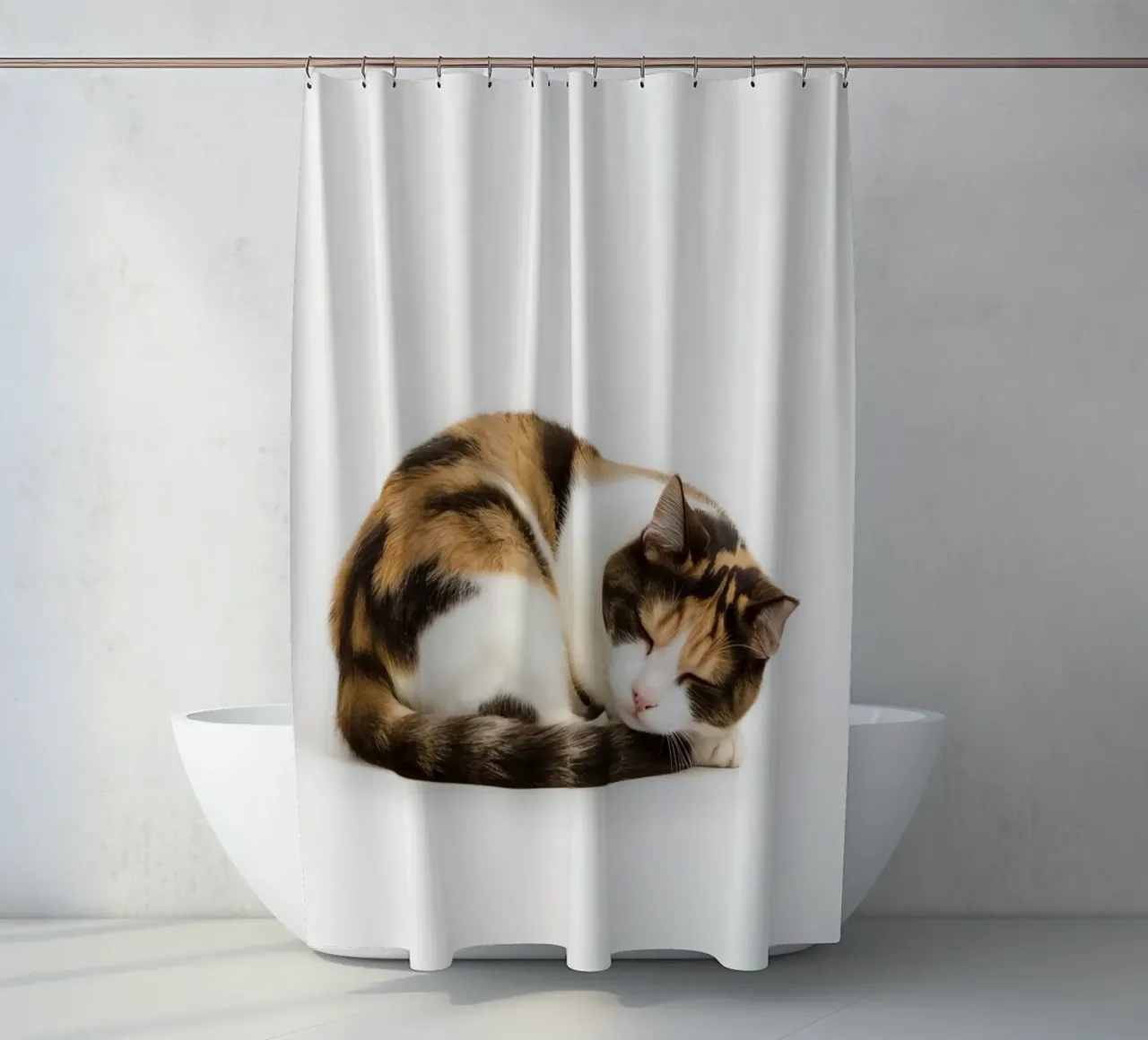 Gatto calico che dorme tenda da doccia da DesignDoodle