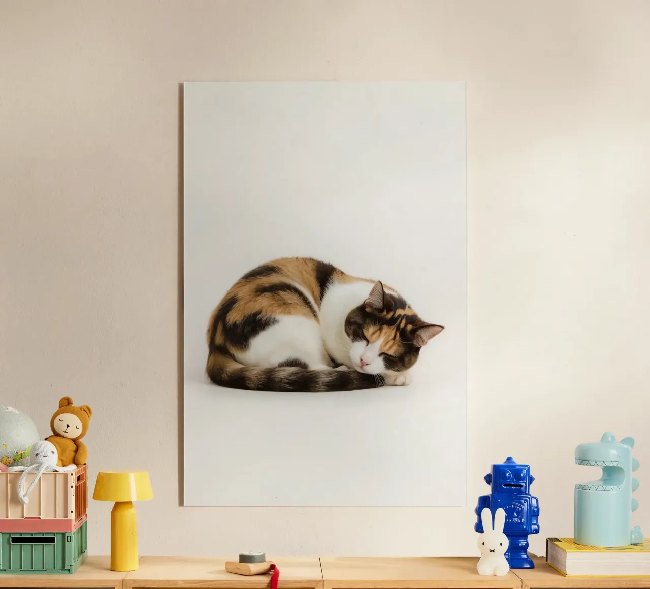 Gatto calico che dorme plexiglass da DesignDoodle