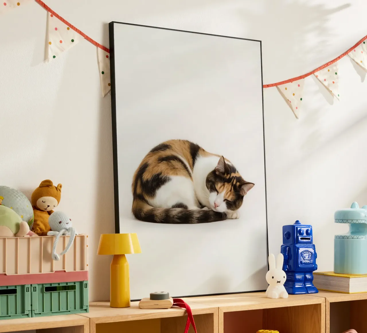 Gatto calico che dorme pannello forex da DesignDoodle
