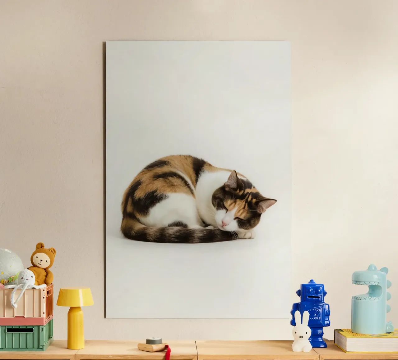 Gatto calico che dorme pannello forex da DesignDoodle