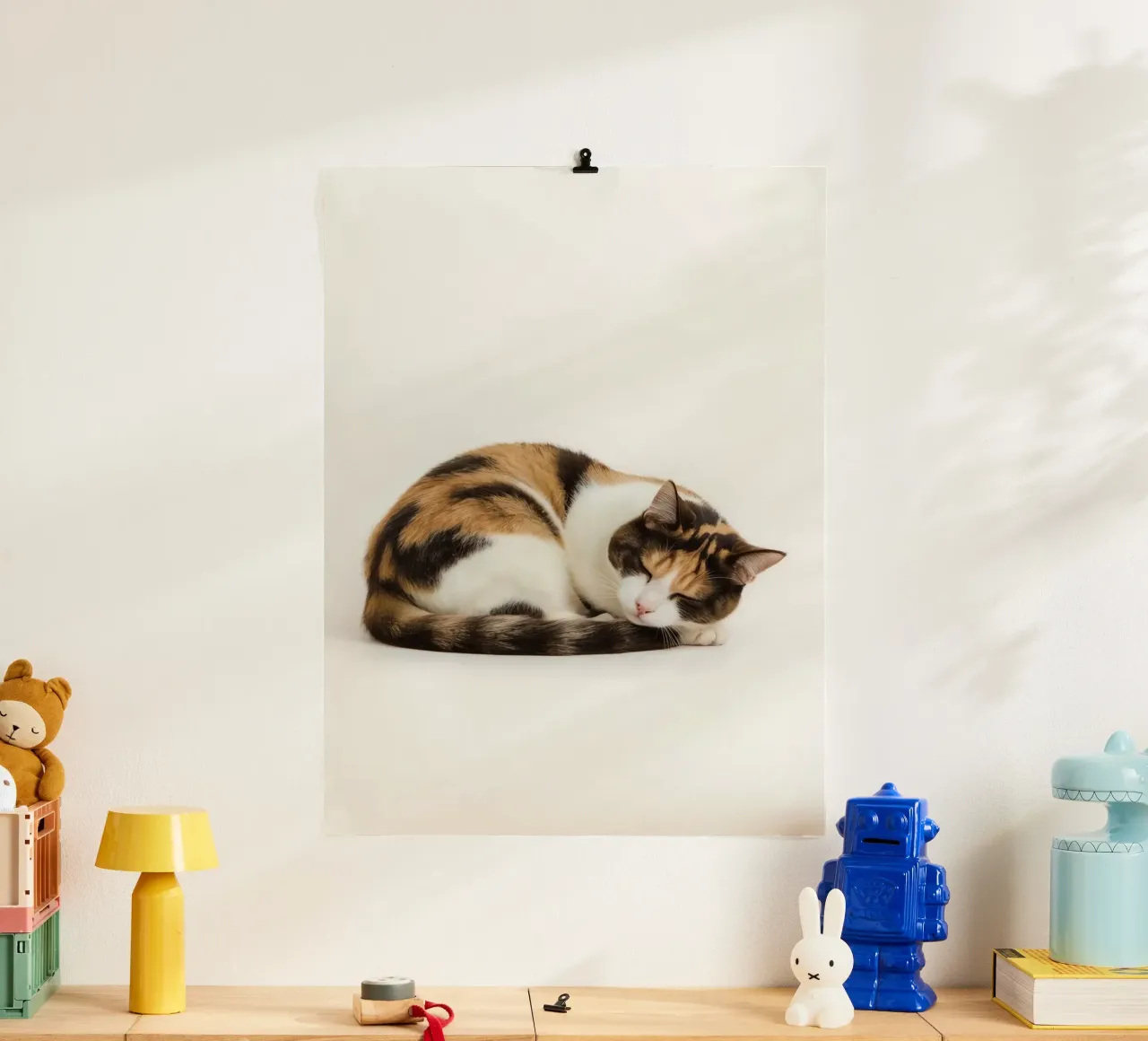 Gatto calico che dorme poster da DesignDoodle