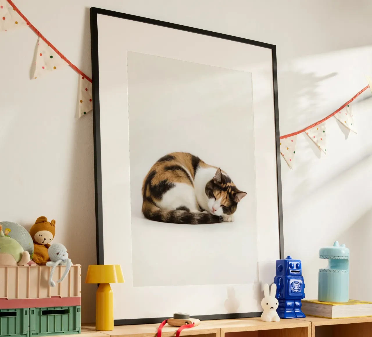 Gatto calico che dorme poster da DesignDoodle
