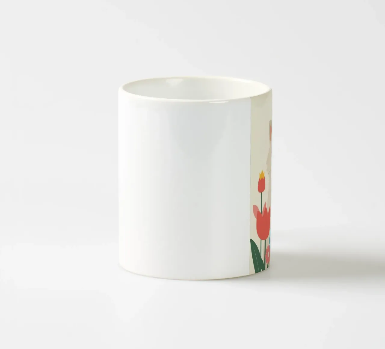 Gatto carino con fiori colorati tazza in ceramica da DesignDoodle