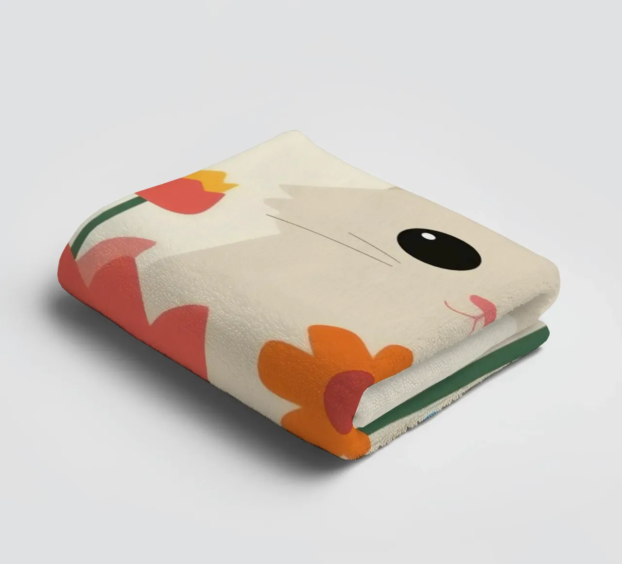 Gatto carino con fiori colorati asciugamano da bagno da DesignDoodle