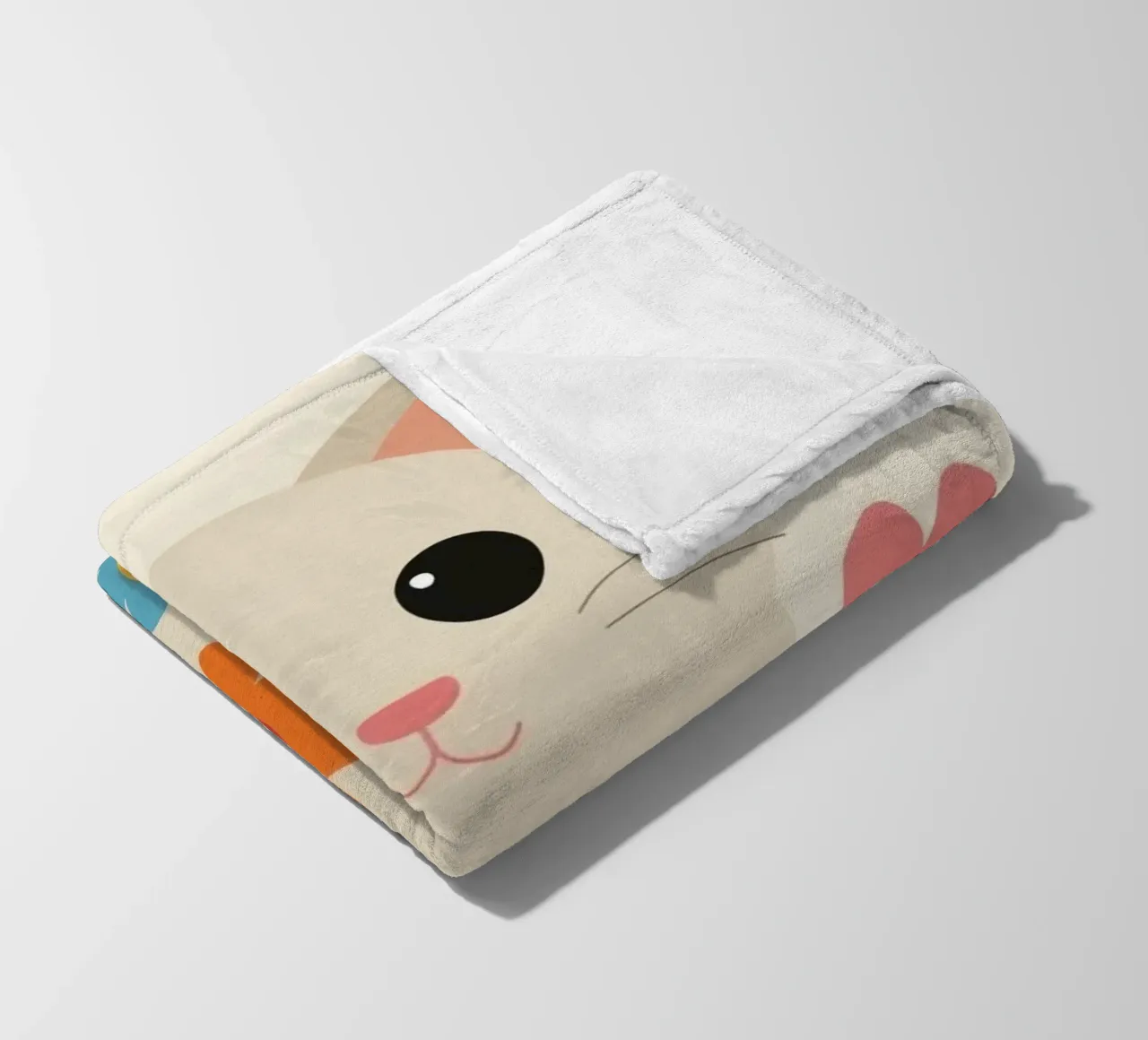 Gatto carino con fiori colorati coperta in pile da DesignDoodle