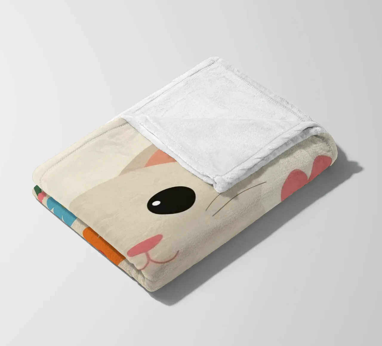 Gatto carino con fiori colorati coperta in pile da DesignDoodle