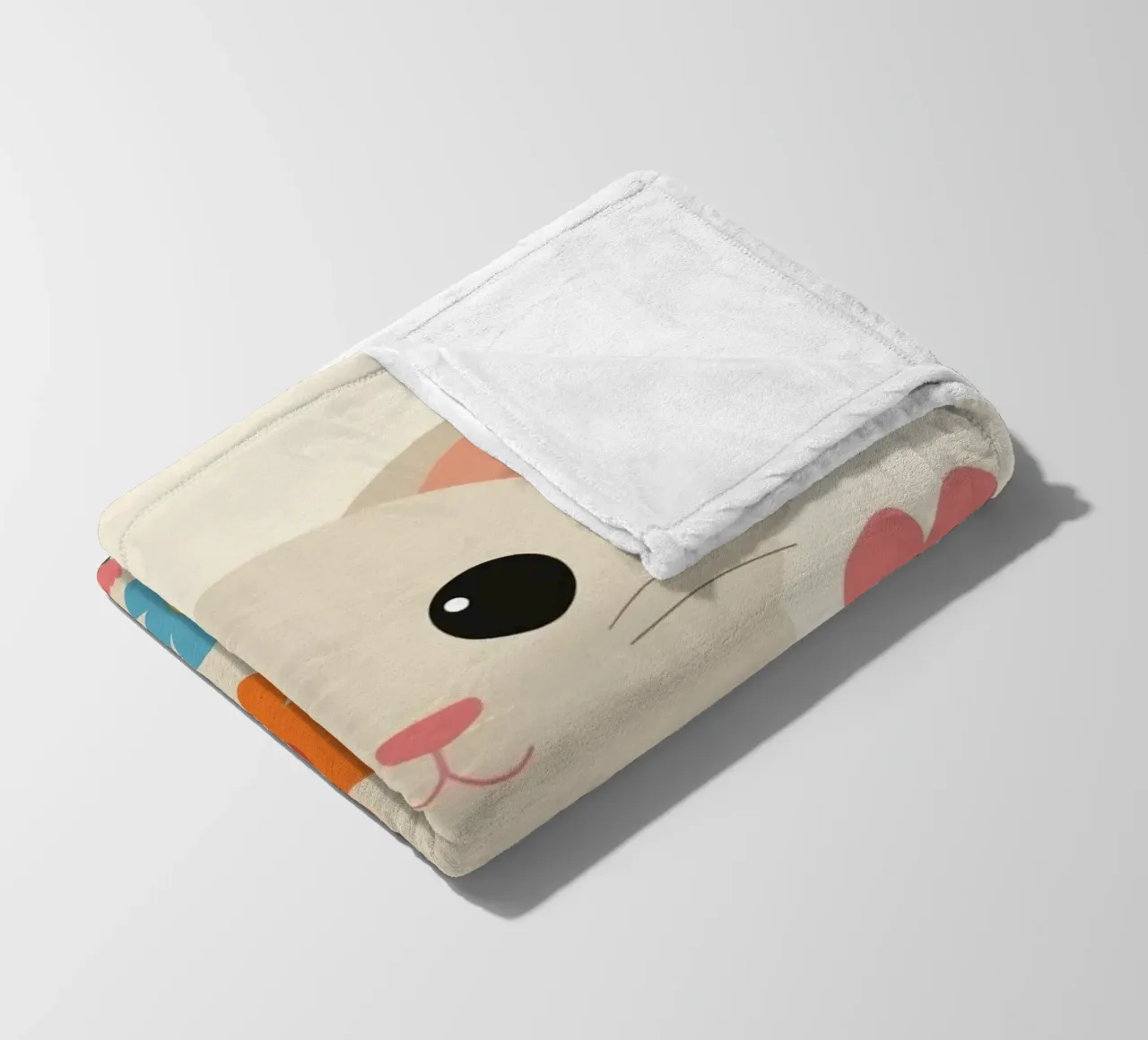 Gatto carino con fiori colorati coperta in pile da DesignDoodle