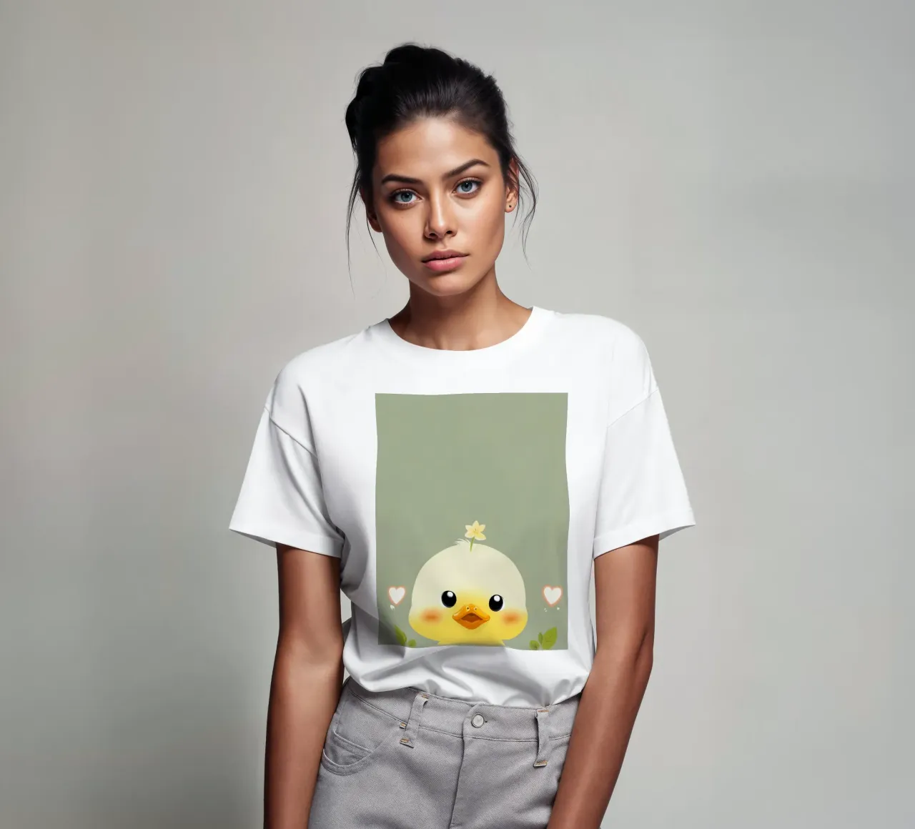 Simpatico pulcino felice con fiore t-shirt da DesignDoodle
