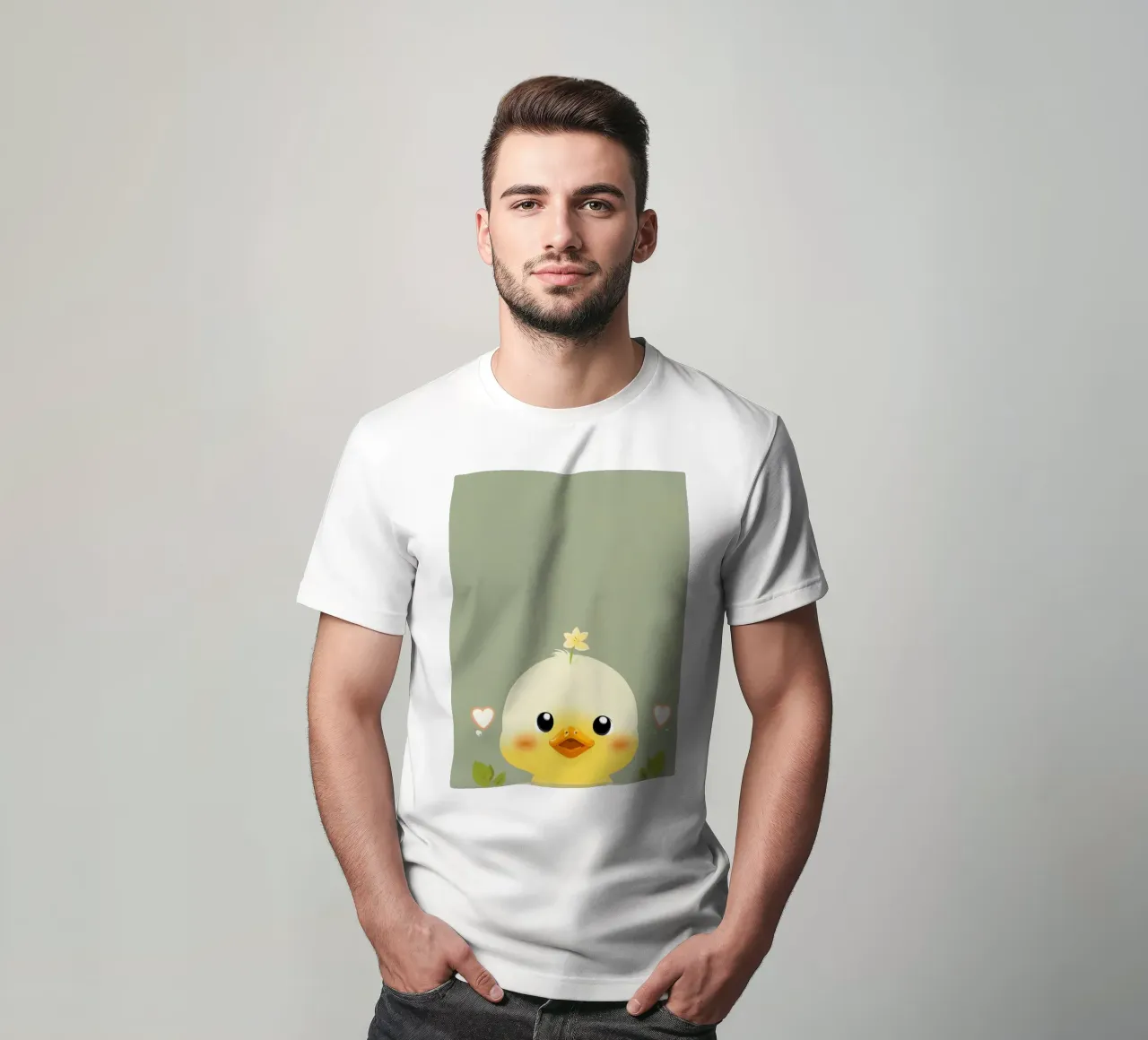 Simpatico pulcino felice con fiore t-shirt da DesignDoodle