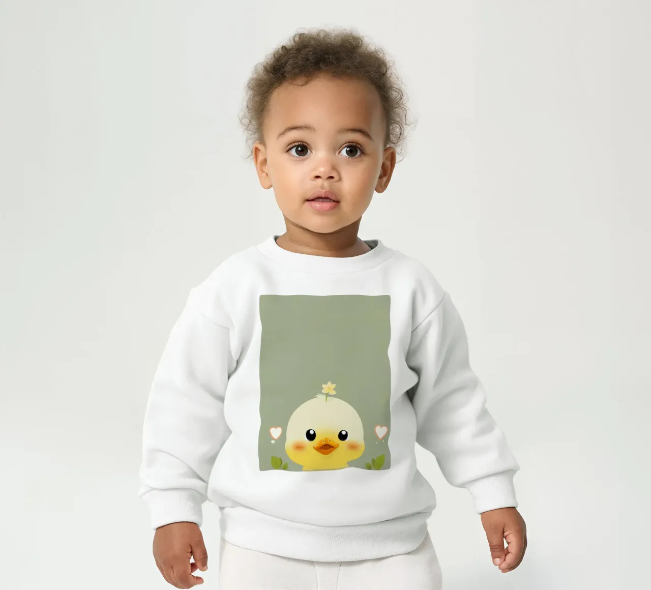 Simpatico pulcino felice con fiore felpa neonato da DesignDoodle