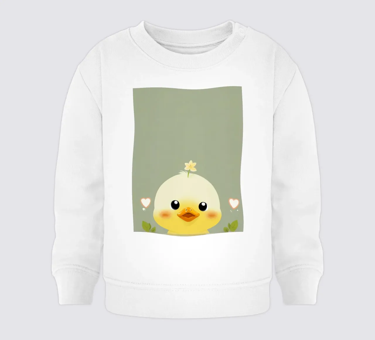 Simpatico pulcino felice con fiore felpa neonato da DesignDoodle