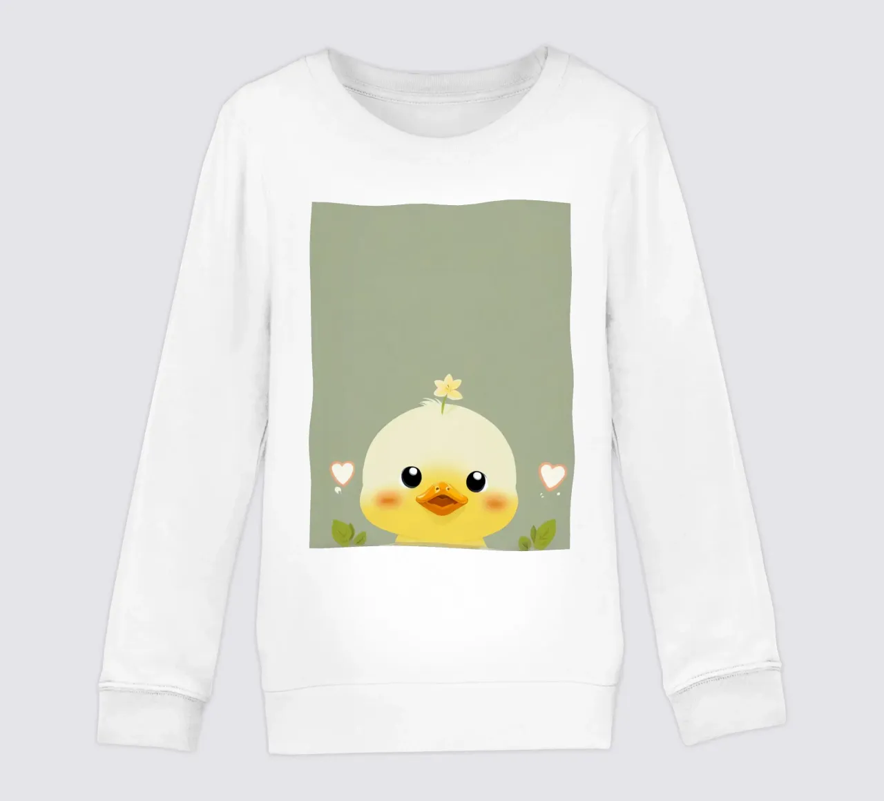 Simpatico pulcino felice con fiore felpa bambino da DesignDoodle