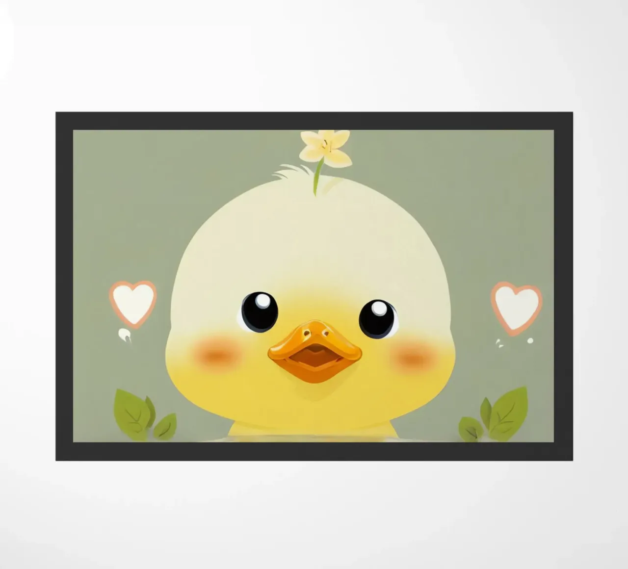 Simpatico pulcino felice con fiore zerbino da DesignDoodle