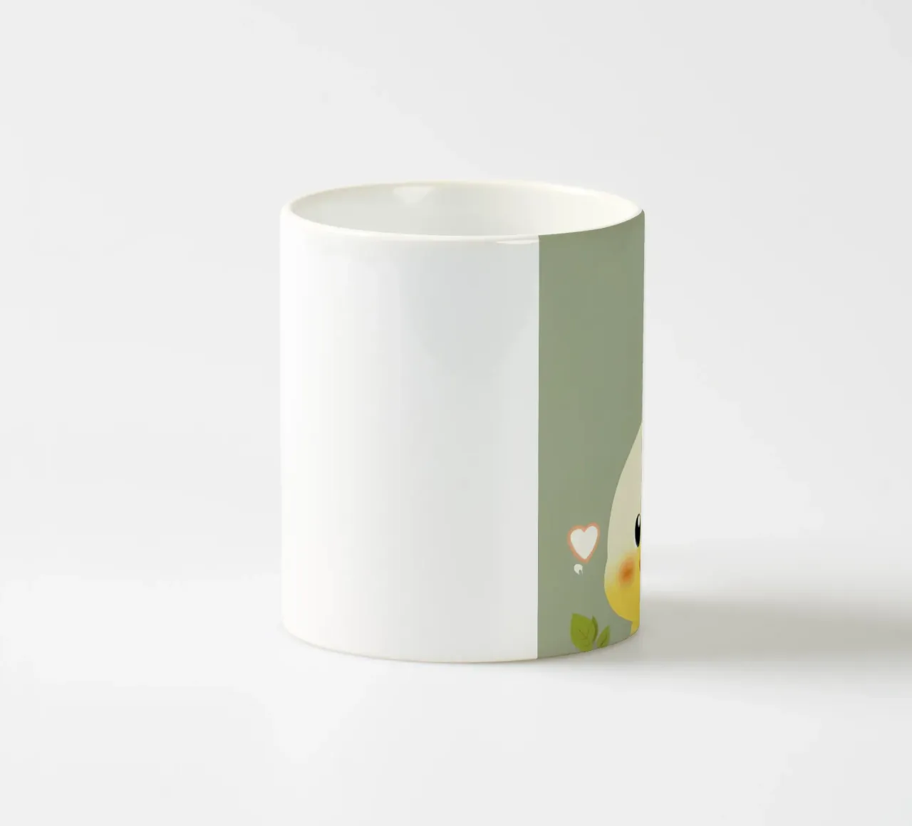Simpatico pulcino felice con fiore tazza in ceramica da DesignDoodle