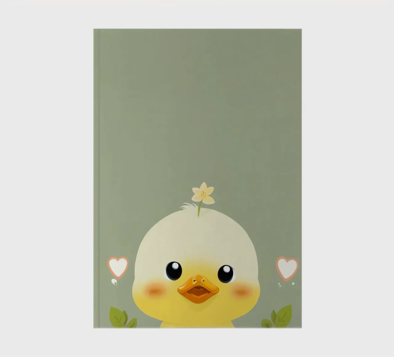 Mignon poussin heureux avec une fleur carnet de notes de DesignDoodle