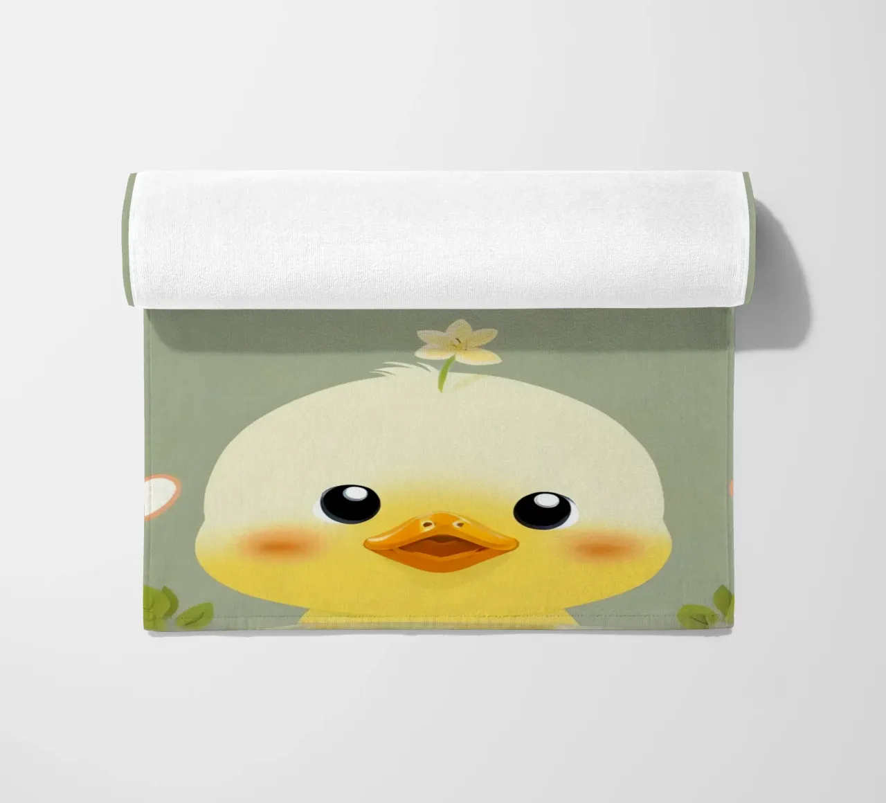 Simpatico pulcino felice con fiore telo mare da DesignDoodle