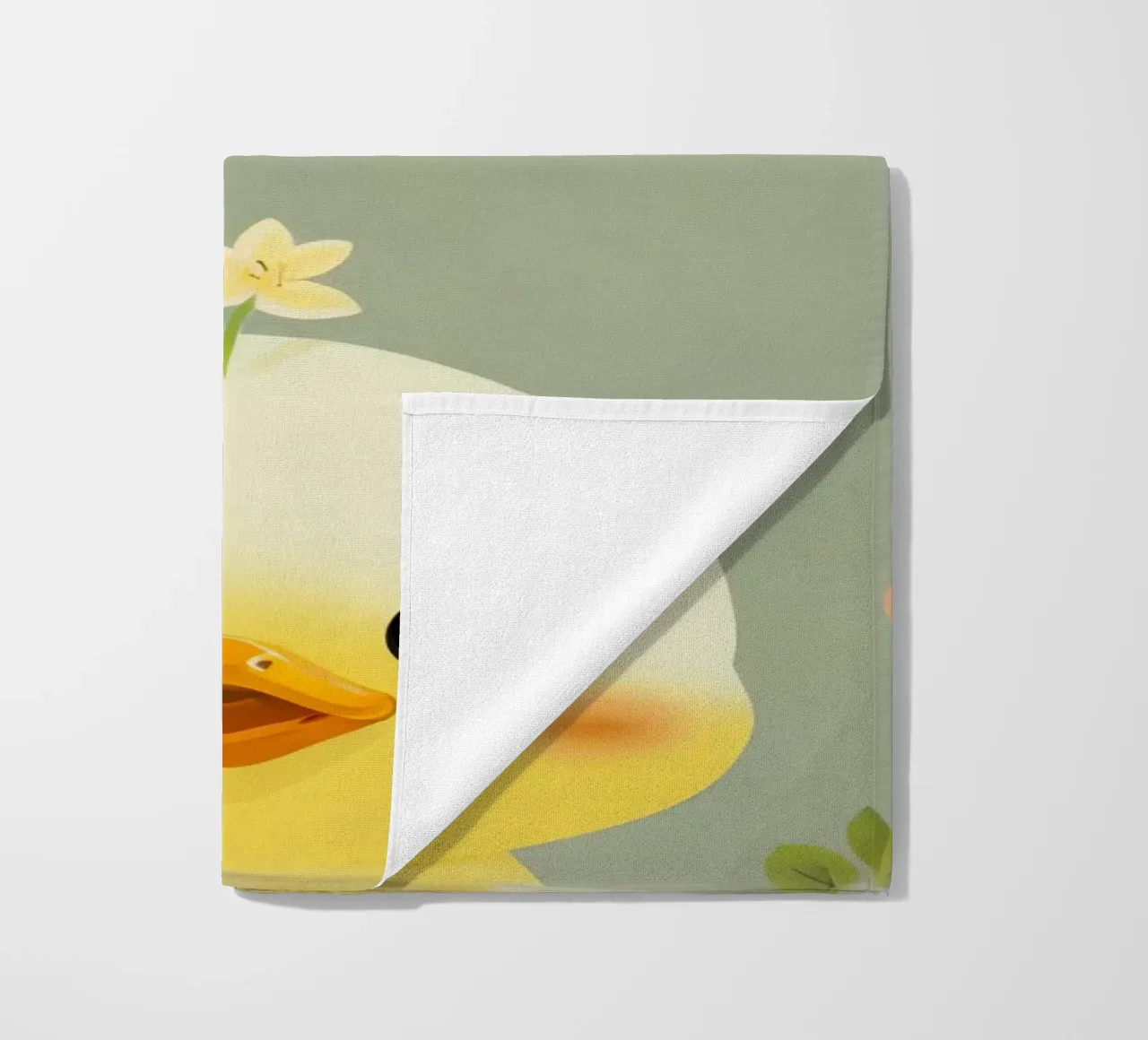 Simpatico pulcino felice con fiore telo mare da DesignDoodle
