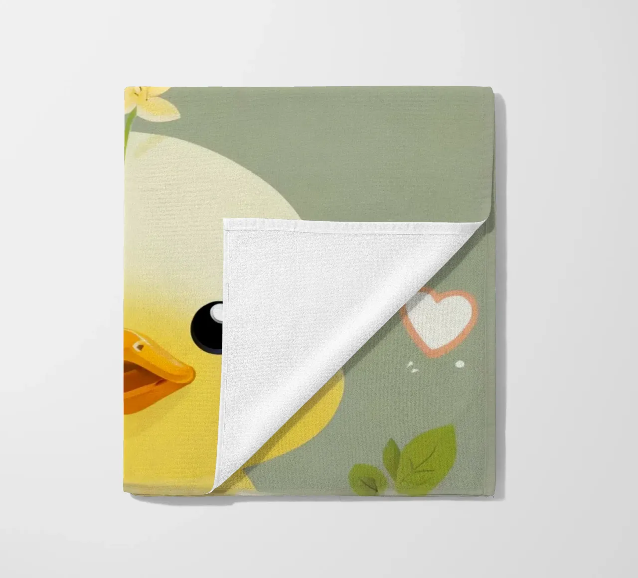 Simpatico pulcino felice con fiore telo mare da DesignDoodle
