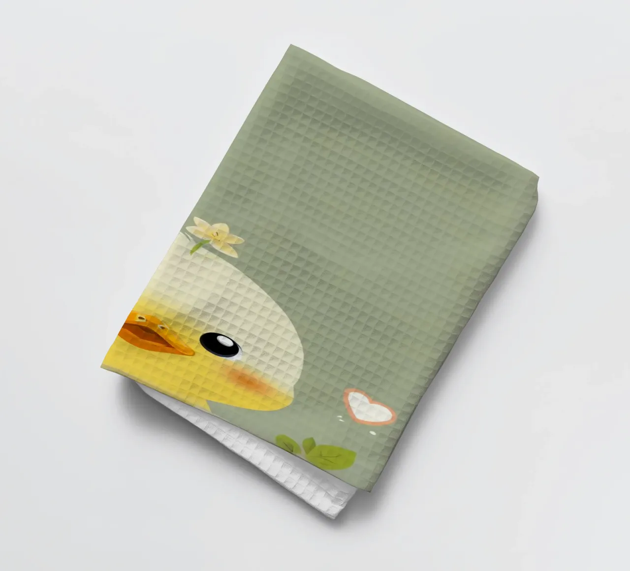 Simpatico pulcino felice con fiore canovaccio da cucina da DesignDoodle
