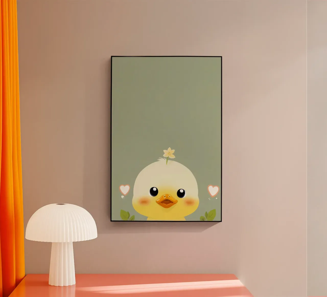 Simpatico pulcino felice con fiore plexiglass da DesignDoodle