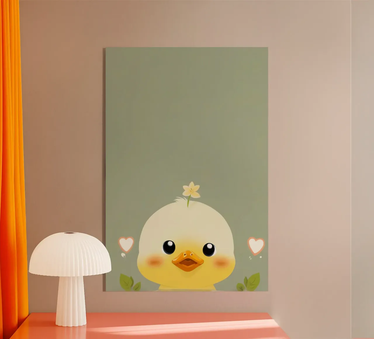 Simpatico pulcino felice con fiore plexiglass da DesignDoodle