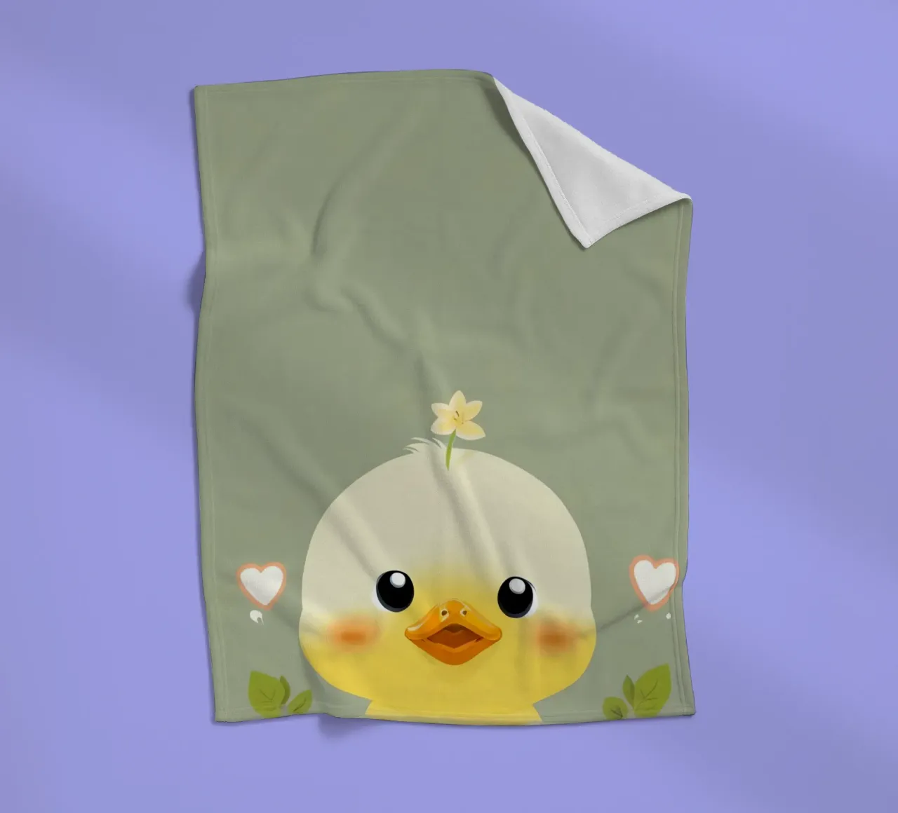 Simpatico pulcino felice con fiore coperta in pile da DesignDoodle