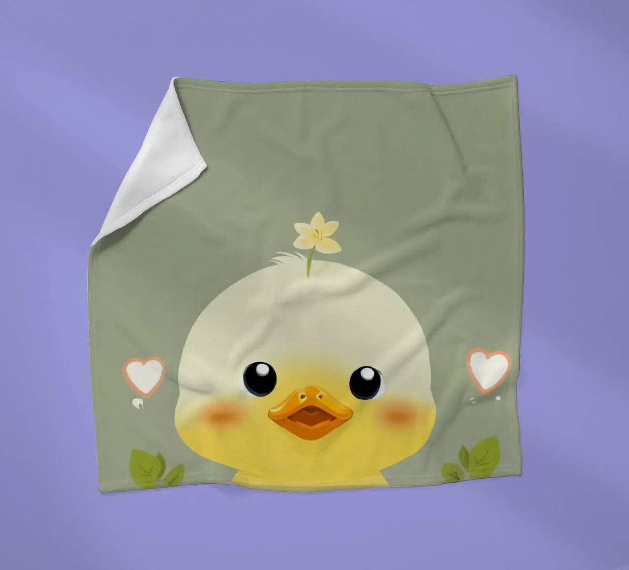 Simpatico pulcino felice con fiore coperta in pile da DesignDoodle