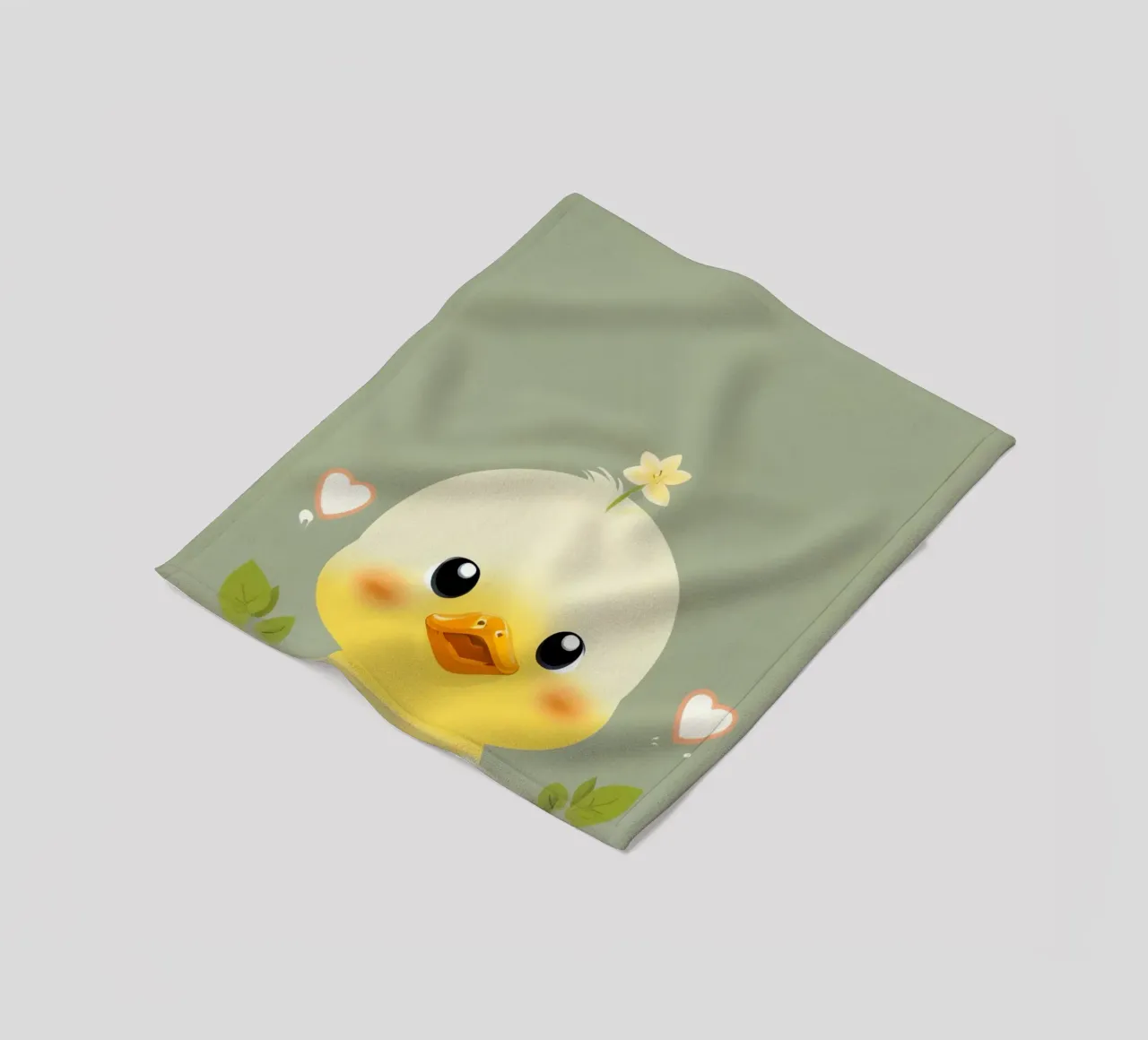 Simpatico pulcino felice con fiore coperta in pile da DesignDoodle