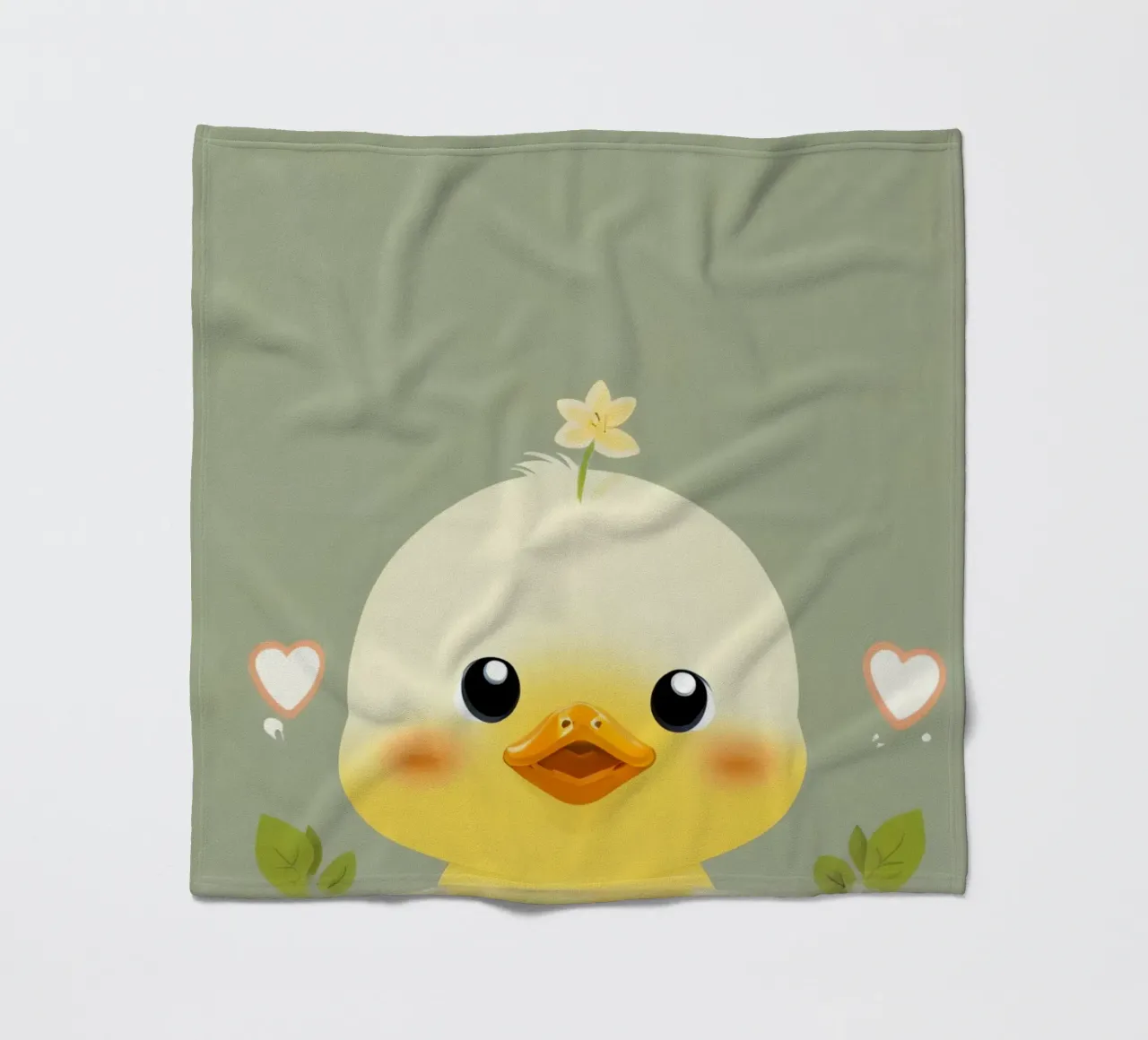 Simpatico pulcino felice con fiore coperta in pile da DesignDoodle