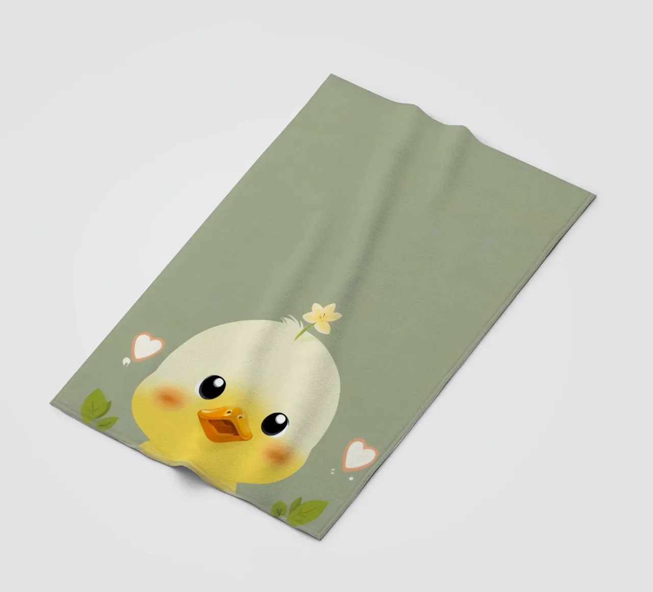 Simpatico pulcino felice con fiore coperta in pile da DesignDoodle