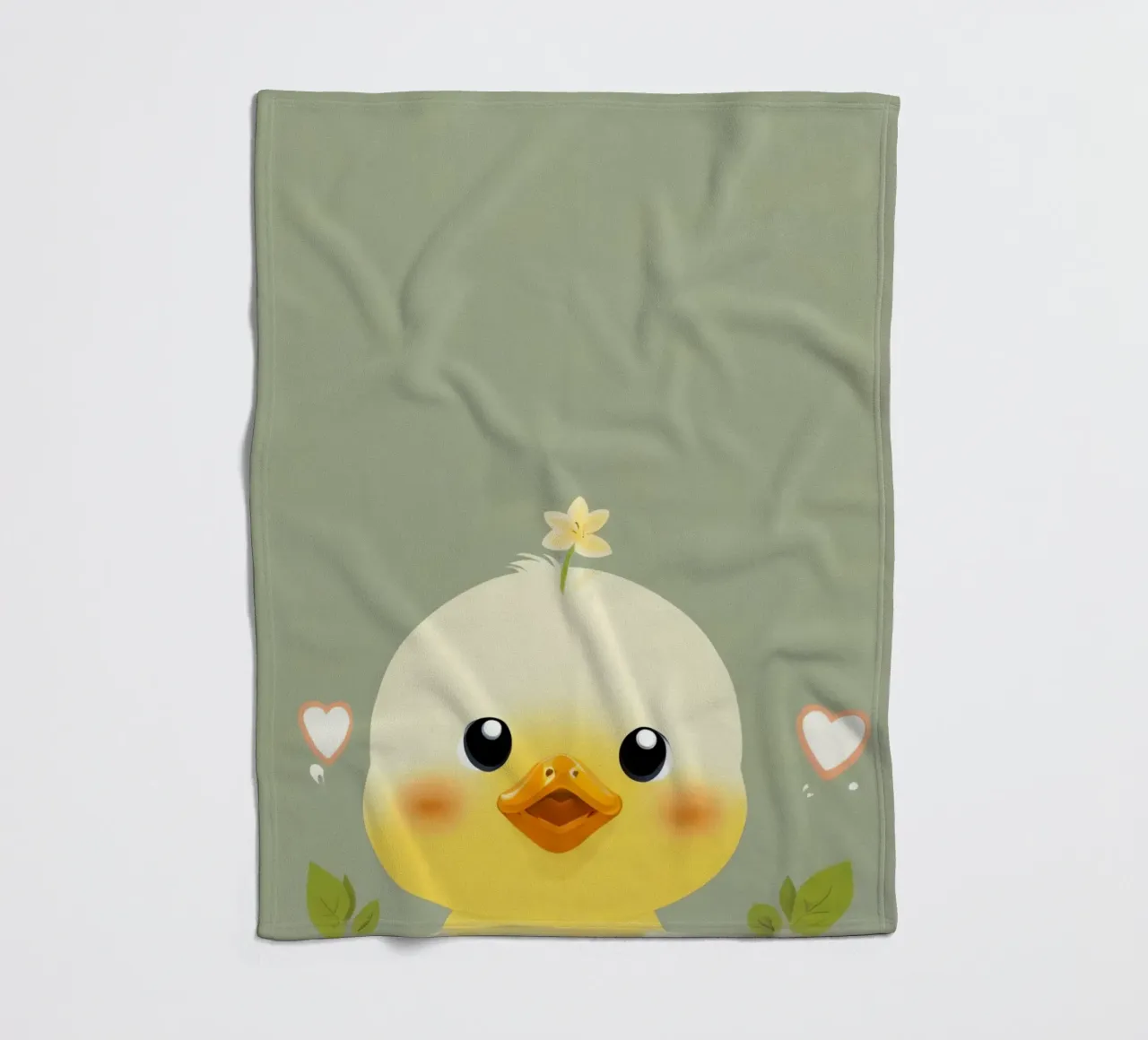 Simpatico pulcino felice con fiore coperta in pile da DesignDoodle
