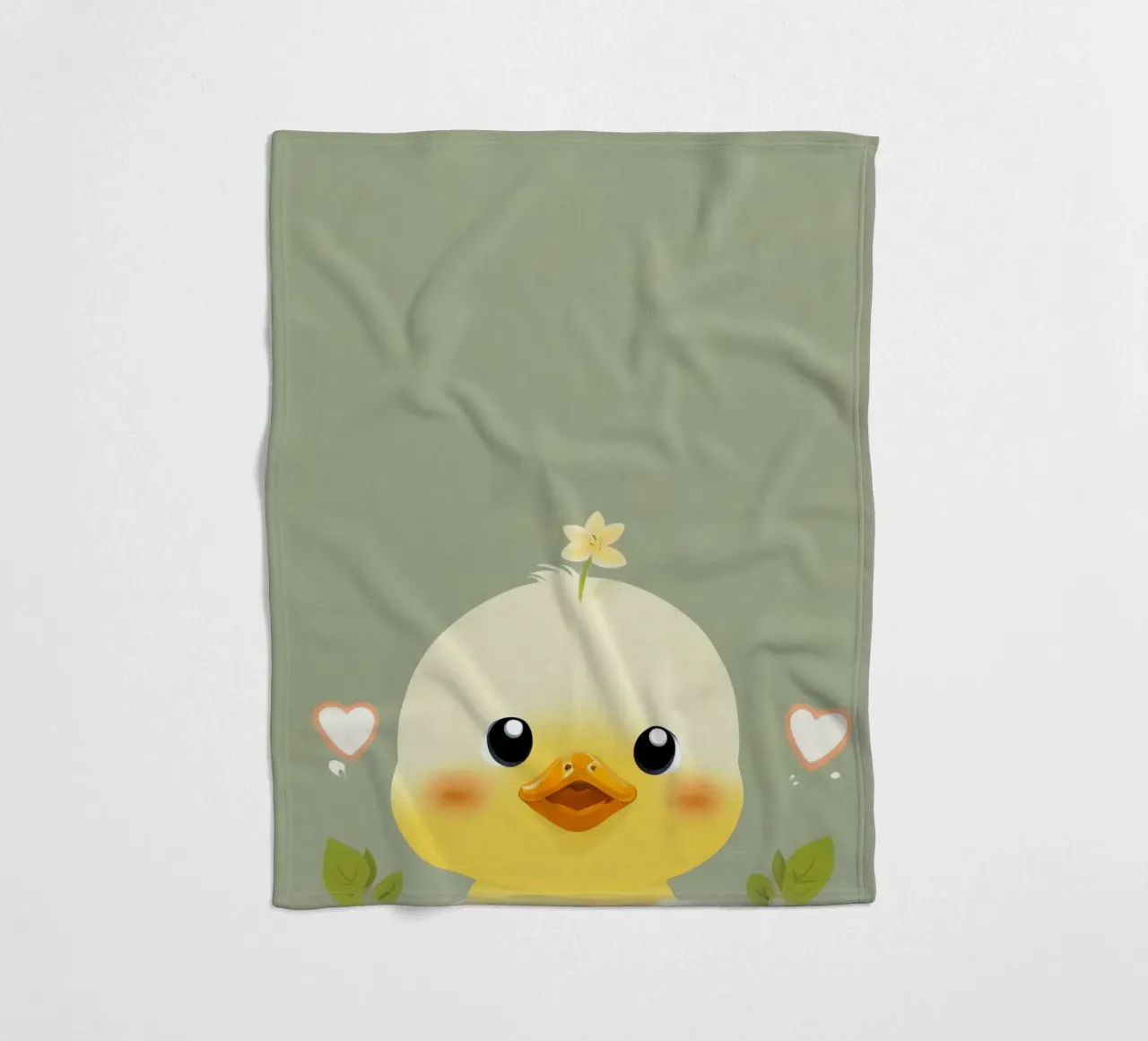 Simpatico pulcino felice con fiore coperta in pile da DesignDoodle