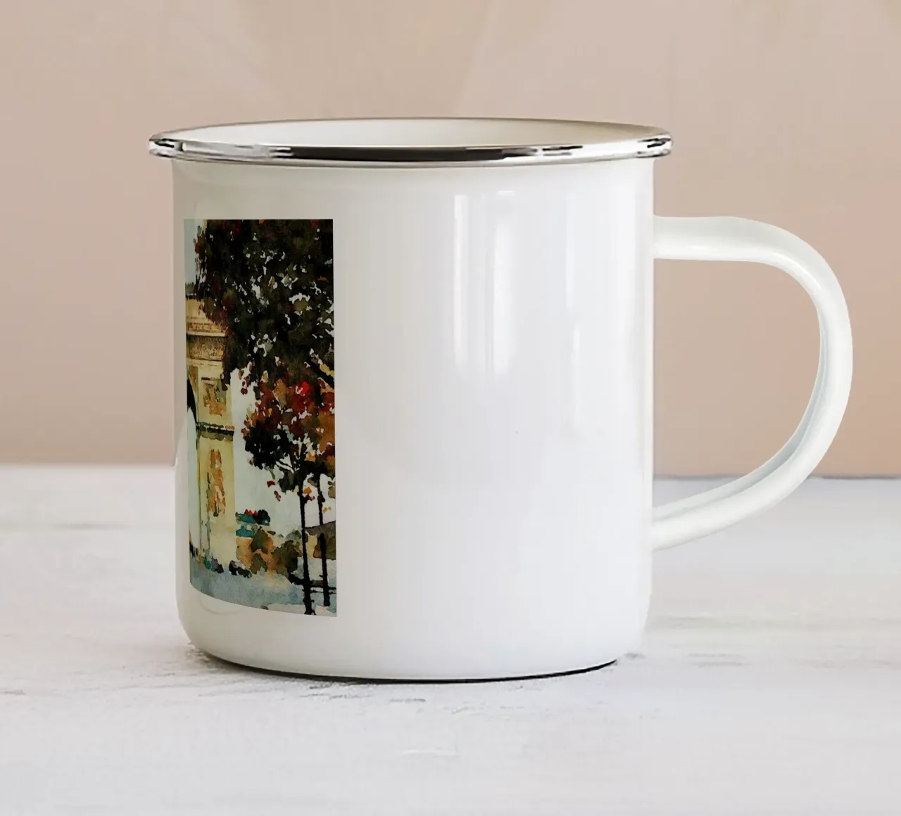 A Parigi tazza in smalto da Massimo Frascogna